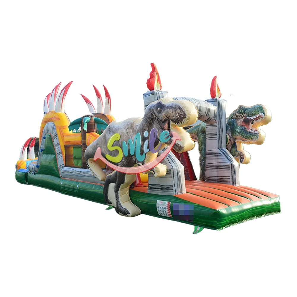 Outdoor Large 26x10ft Jurassic Adventure Dinosaur Bounce House Water Slide Combo Dinosaur Inflatable Bouncy Castle for Kids