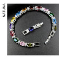 Natuna Fashion Jewelry Luxury Jewelry Sets for Women 3Mm Moissanite Brass Tennis Bracelet Brass Zircon Bracelet