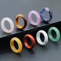 G1961 Wholesale Multi Color Natural Amethyst Rose Quartz Crystal Stone High Polished Ring for Girl Boy Women Men