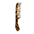 Portable Retro Fashion Acetic Acid Hair Comb Custom Logo Home Leopard Marble Wide Tooth Comb PC Anti-Static Acetate Hair Brush
