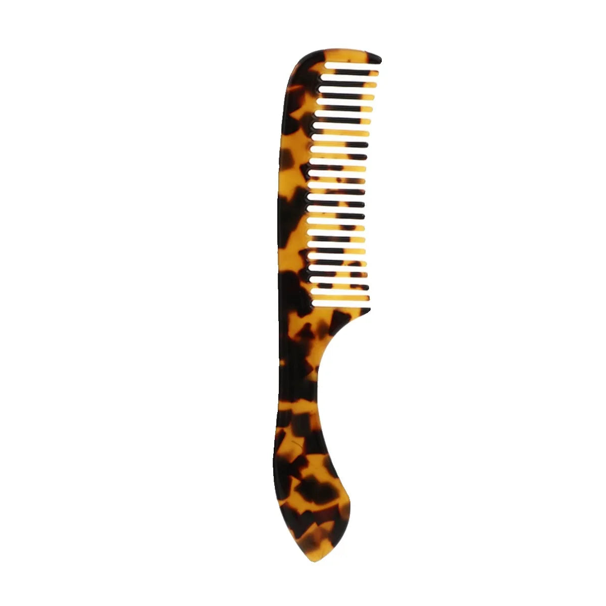 Portable Retro Fashion Acetic Acid Hair Comb Custom Logo Home Leopard Marble Wide Tooth Comb PC Anti-Static Acetate Hair Brush