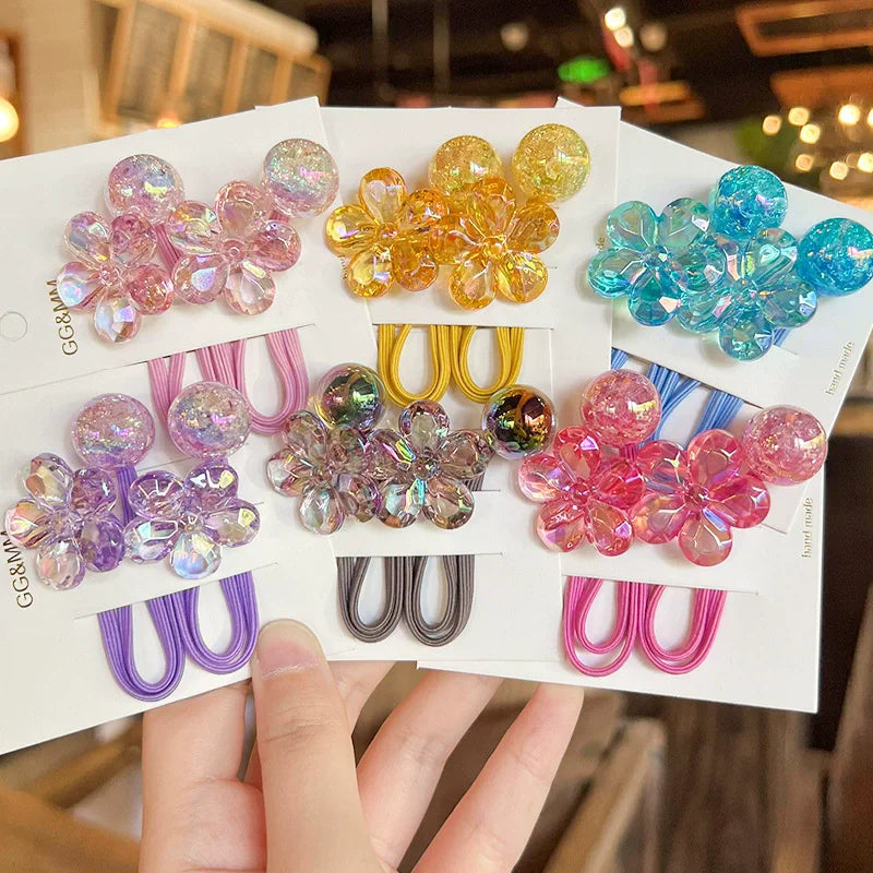 Children's Elastic Rubber Hair Band Flower Hairband for Kids