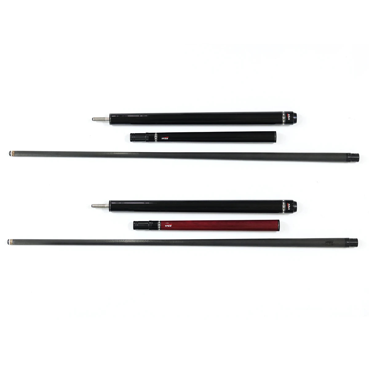 New YF Cue Premium Quality 3 Parts Billiard Jump Break Cue Carbon Fiber Shaft Maple Wood Butt Break Power Cue 58" 13mm Tip