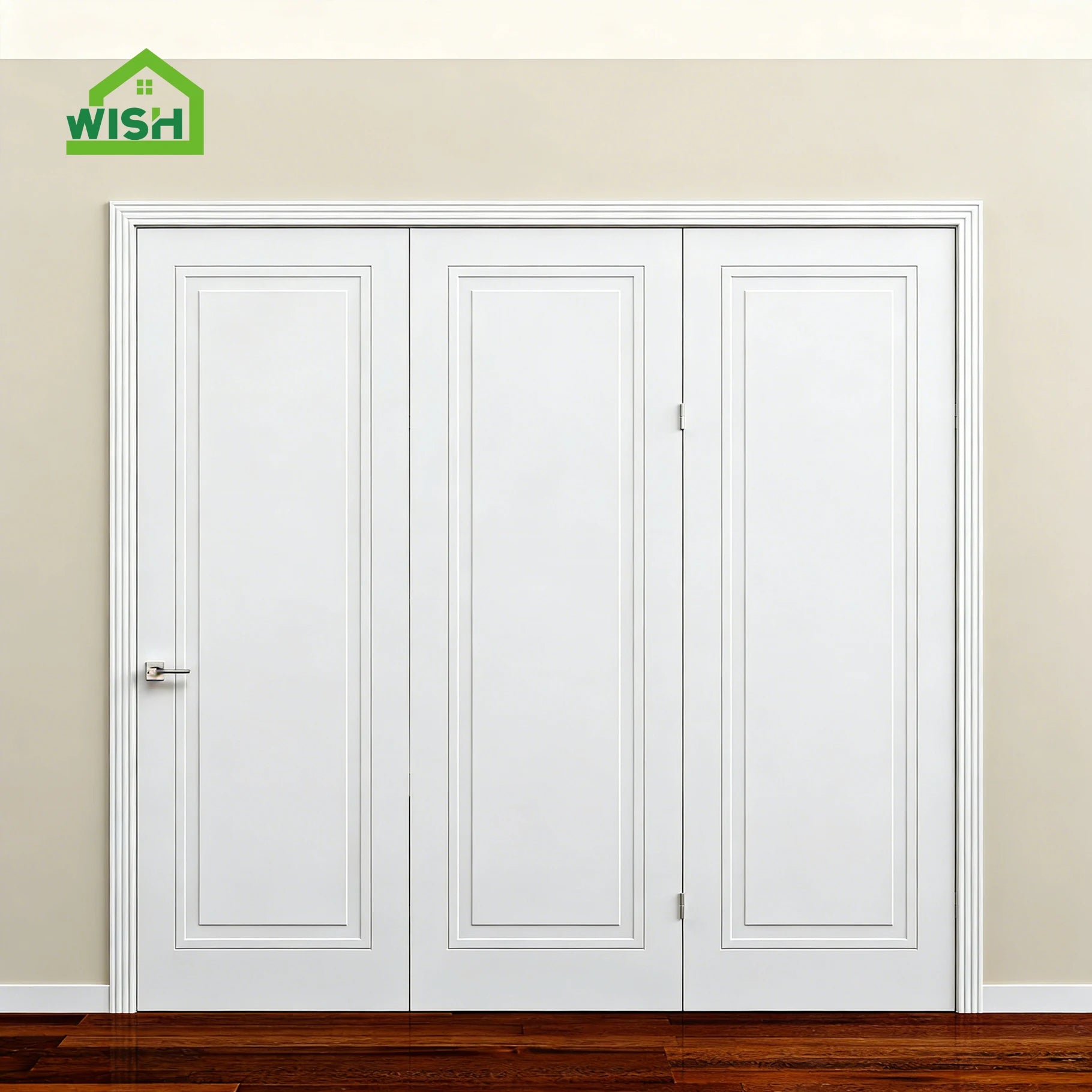Modern Solid Wood Interior Folding Doors for Apartment & Villa Manual Opening Finished Surface Watertight & Anti-Theft