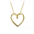 Wholesale Minimalist Trendy 925 Sterling Silver Fine Gold Plated Jewelry Heart  Pendant Necklaces for Women Valentine's Day Gift