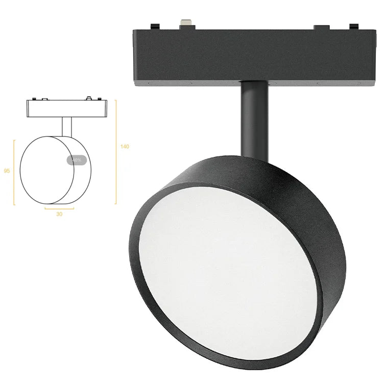 Surface Mounted Round Spotlight l Magnetic Track Light Guide Rail Type-grid Spotlight12V 24V 110V 220V Zigbee Cct