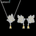 LUOTEEMI Necklace Butterfly Earring Fashion Luxury Jewelry Making Supplier Bling Set Wholesale Charm Delicate Jewelry
