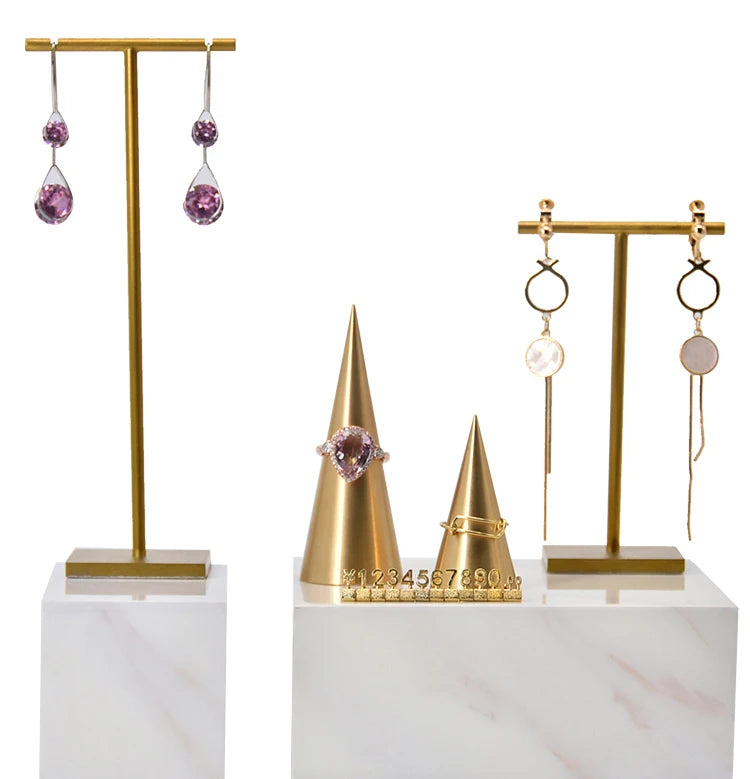 JINSKY Conical Metal Ring Jewelry Display Rack for Ring Holders and Jewelry Containers