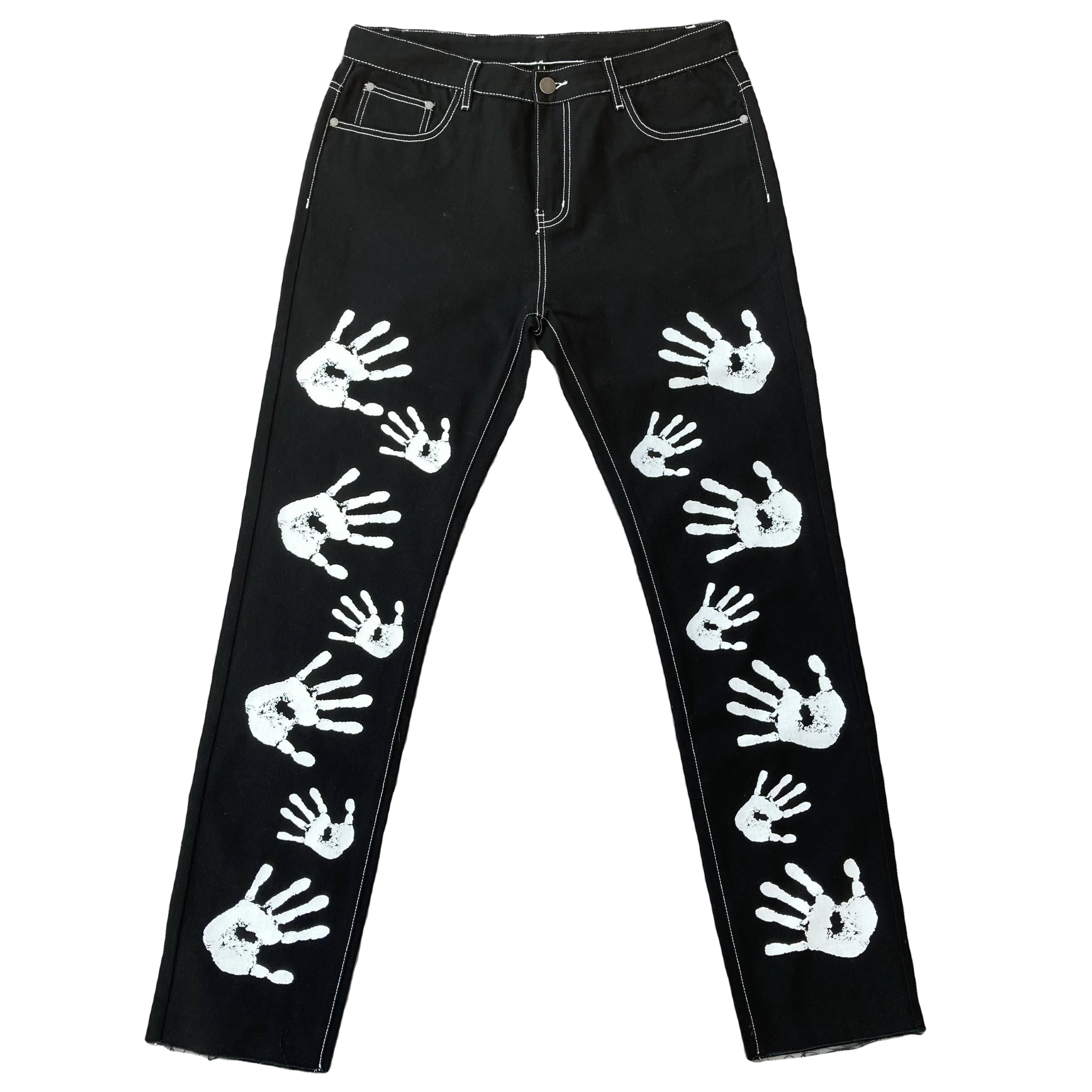 DENIMGUYS American Street Style Mens Jeans Pants Men Vintage Trousers Custom Printed Men's Retro Denim Jeans