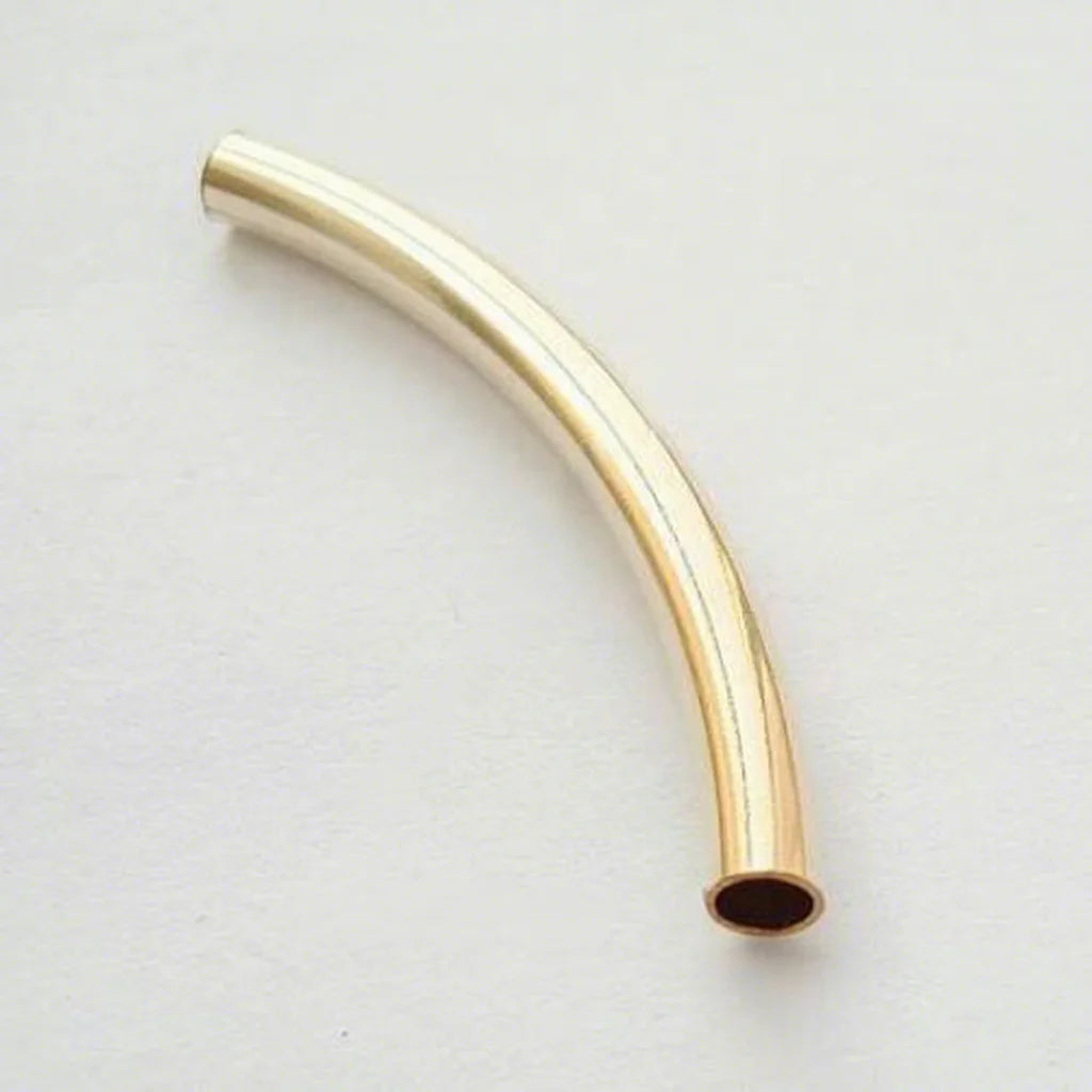 Curved Beads Tube Beads Gold Filled Findings for Jewelry Making Bulk Smooth Hole: 2.5mm