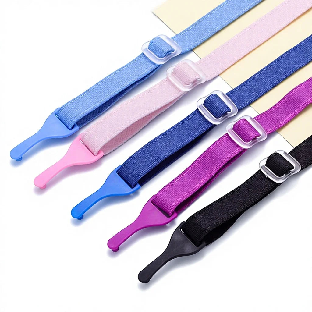 Snapping Clip on Elastic Glasses Adjustable Strap for Kid Sporting Optical Frame Fabric Cord Spectacle Spring Fabric Band.