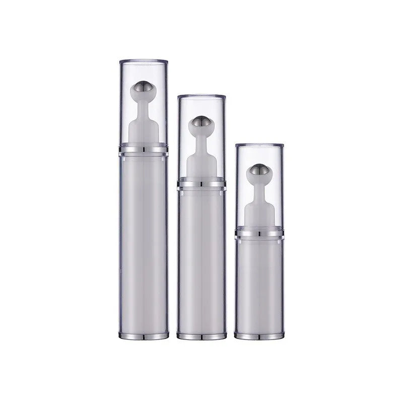 5ML 10ml 15ml Plastic Airless Eye Serum Cream Roll on Bottle with Steel Ball with Silver Ring