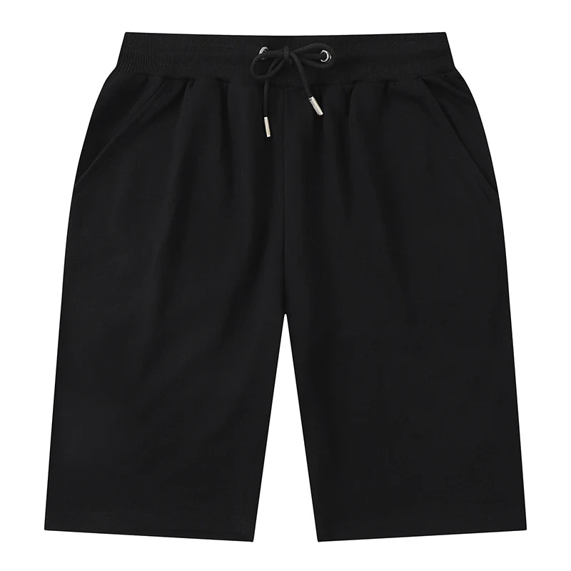 Customizable Black Heavyweight Basic Style Shorts Street Loose Men Pants
