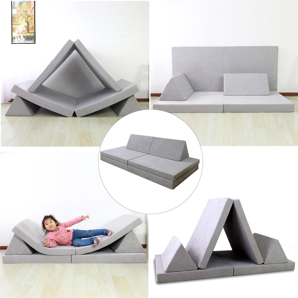 Top-rated 2021 Foldable Kids' Play Sofa - Foam-filled CertiPUR-US Certified Ideal for Children's Playroom and Living Room