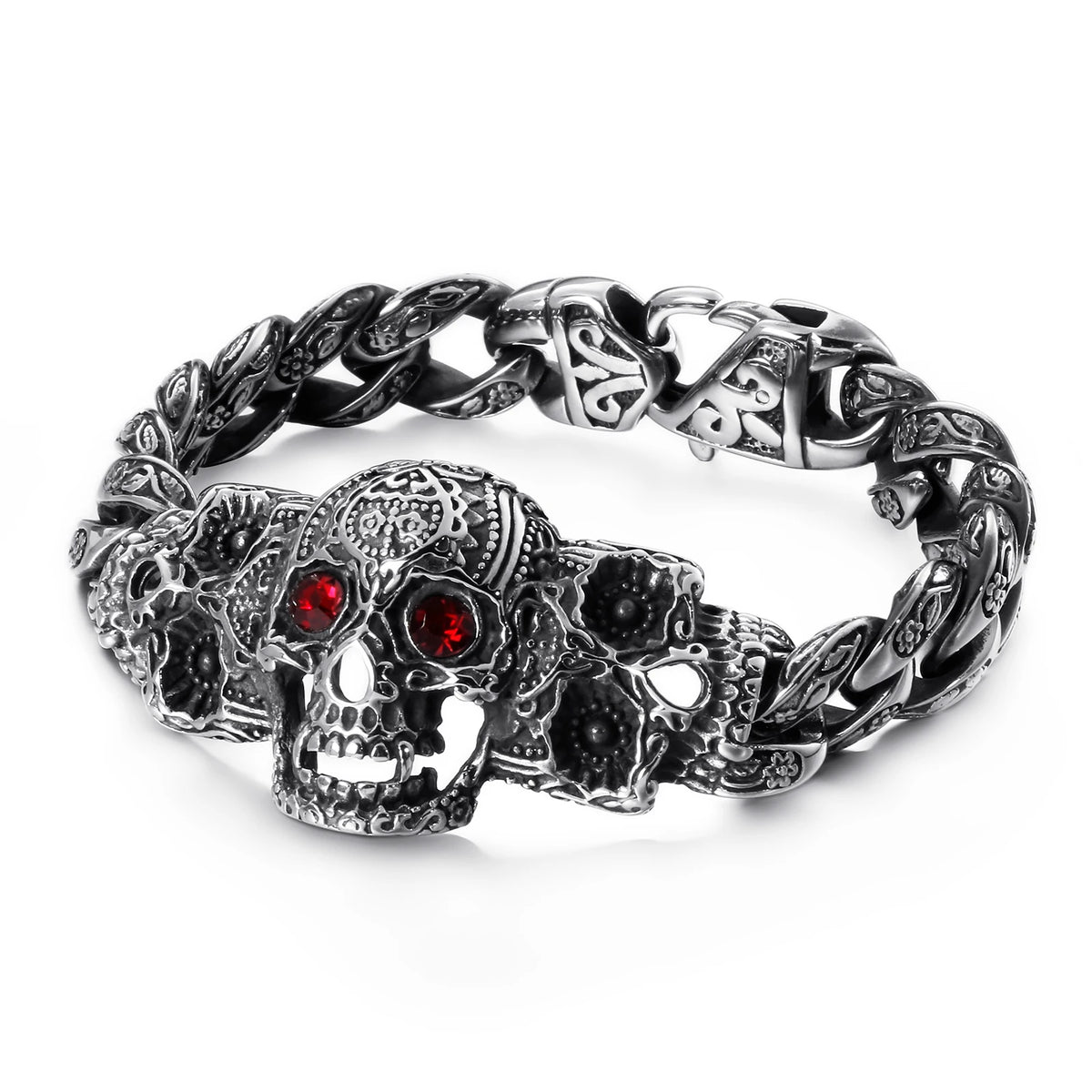 KALEN Retro Men Stainless Steel Skull Bracelets Man MegaBDM