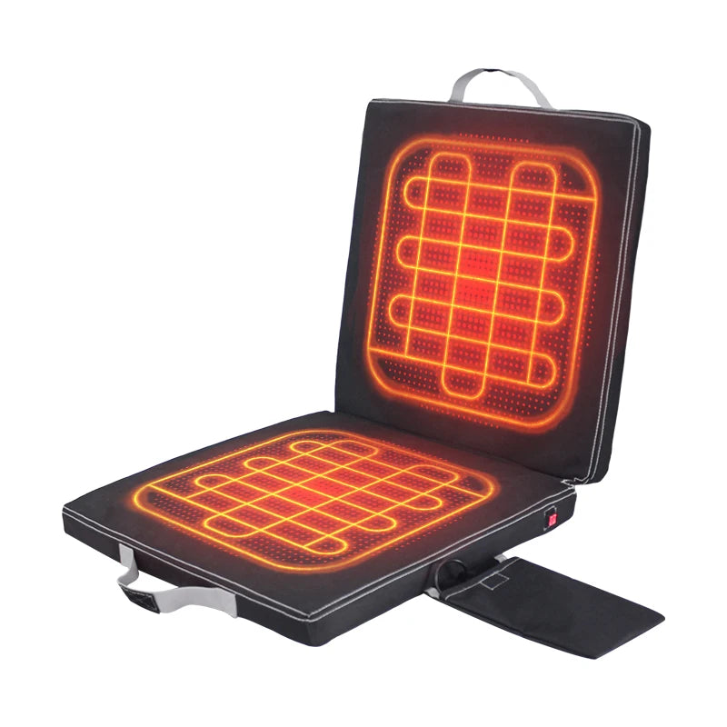 2026 Folding Portable Heated Car Seat Cover Auto Chair Pad Cushion With Metal Plastic Material for Outdoor Heated Seat Cushion