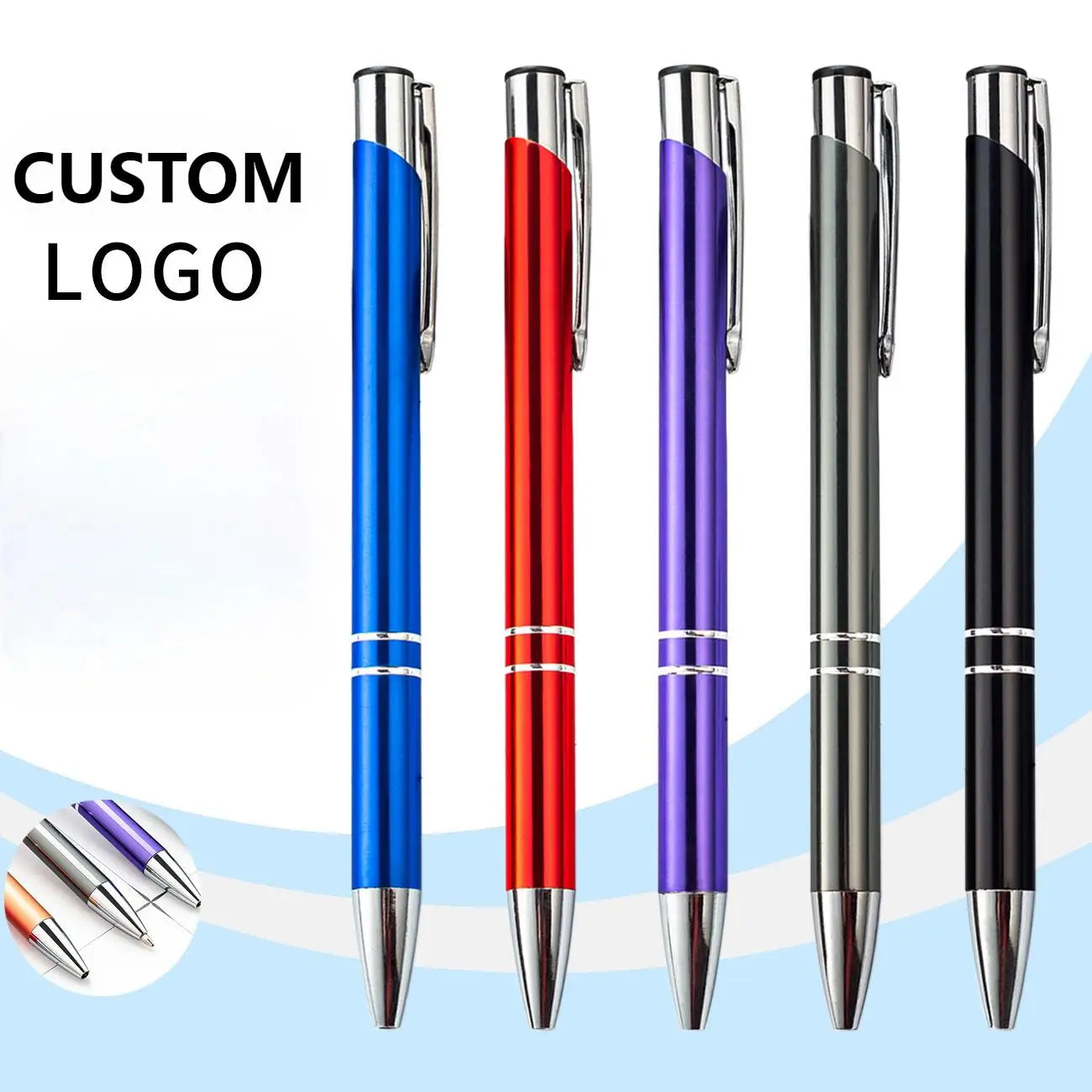 Promotional Metal Ball Point Pen with Custom Logo Stylus Color Screen Printing Ballpoint Pens for Activity