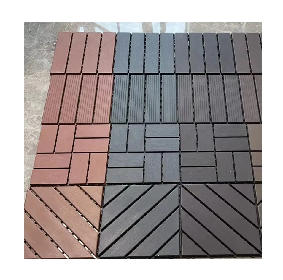 Cheap Interlocking Wpc Decking Tiles Outdoor Balcony Garden Terrace Splicing Plastic Wood DIY Floor Exterior