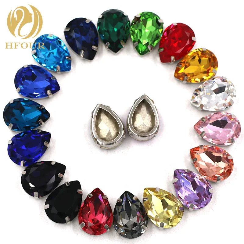 Wholesale K9 Glass Rhinestones Drop Shape Crystal Rhinestones for Phone Case