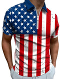 Men's Patriotic 4th July American Flag Golf Tennis Casual Polyester T-Shirt Moisture Wicking Short Sleeves Printed Polo Shirts