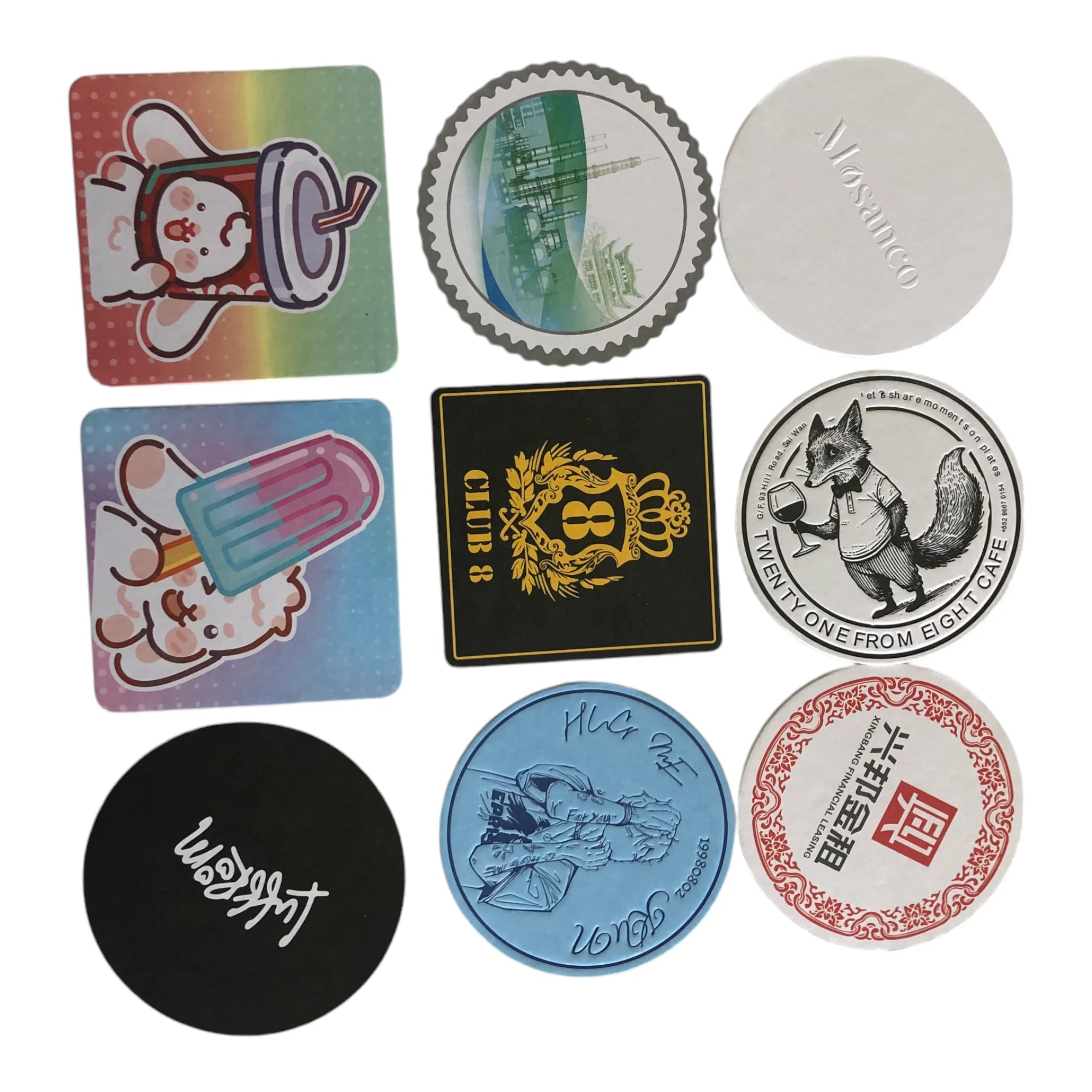 Wholesale Custom Logo Printed Disposable Round Restaurant Hotel Absorbent Cup Paper Beer Coffee Coasters