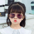 Lucky Cute Metal Frame Sunglasses Children Aviation Sunglasses Girls Fashion Sunglasses for Kids