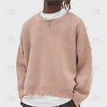 2026 Fashion Long Sleeve Pullover Sweater Spring Fall Sweater Baggy Cut Edge Vintage Distressed Ripped Sweater Men