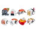 Real 925 Sterling Silver Sushi Food Series Cat Shape White Enamel Beads for DIY Bracelet Making Original Women Fine Jewelry