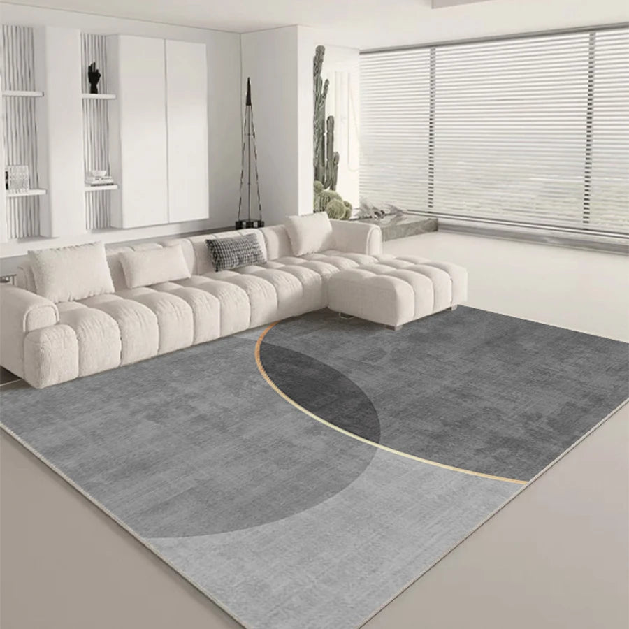 Geometric Pattern Light Grey Crystal Velvet Anti-slip Carpet Household Luxury Nordic Carpets and Area Rugs Large for Living Room