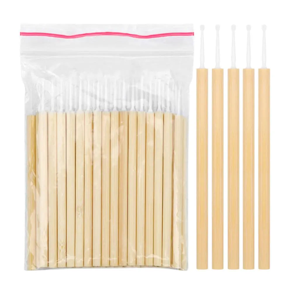 Disposable Bamboo Stick Micro Brush Mascara Wands Swab Microbrush for Eyelashes Extension Women Makeup Brushes