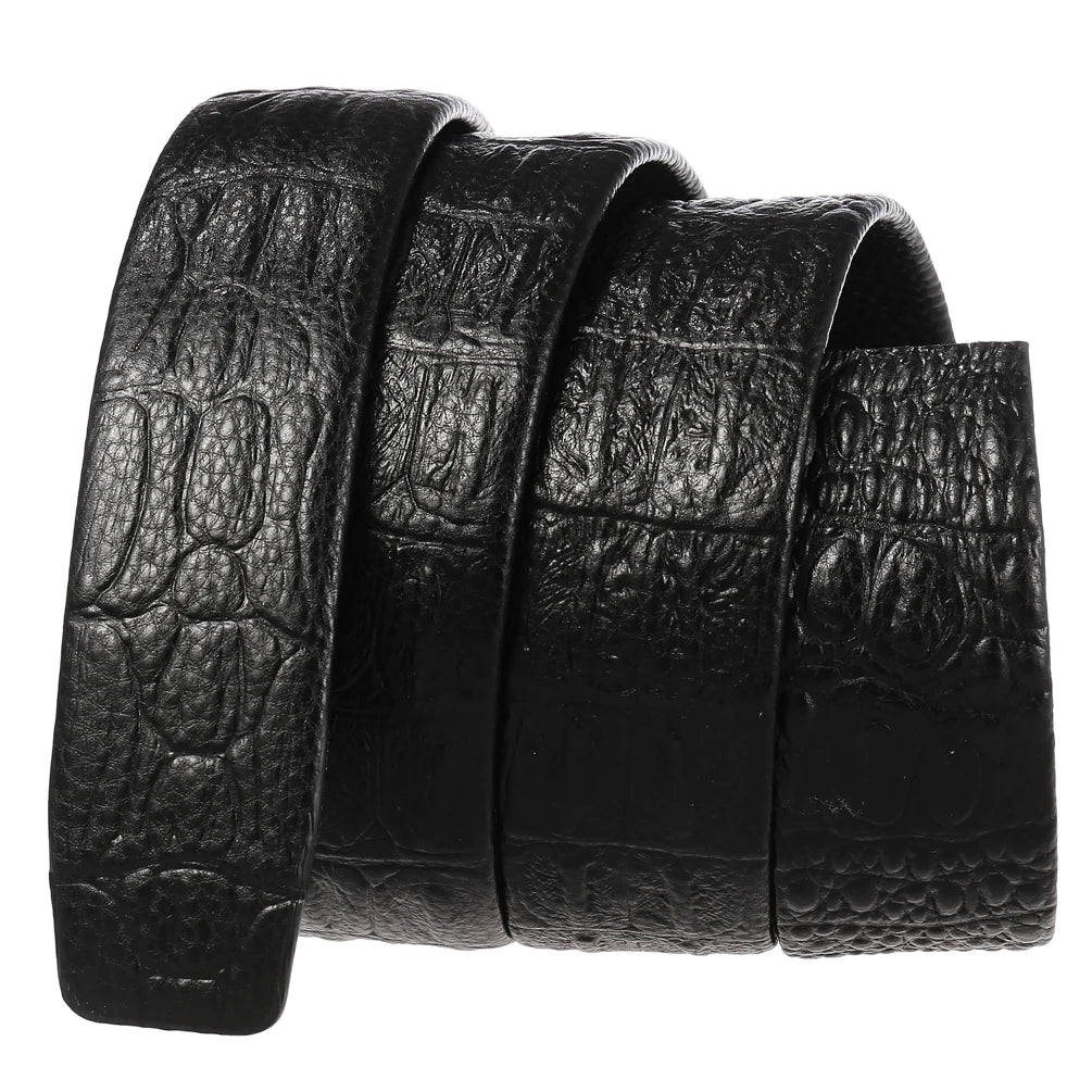 LY35-3682 Wholesale Full Grained Cowhide Leather Belt Genuine Leather Belts Strap Business Men's Ratchet Belt Without Buckle