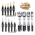 14pcs Wood Plug Cutter Drill Cutting Tool Drill Bit Set Straight and Tapered Taper Woodworking Cork Drill Bit