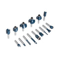 15Pcs 1/4 Wood Router Bit Set Straight Shank Tungsten Carbide Tip Wood Carving Milling Cutter in Plastic Box