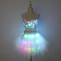 Nightclub Stage Show Luminous Bikini Belly Dance LED Skirt Christmas Dance Party Sexy Girl Light up Costume