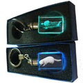 Wholesale Customized Crystal Mink Keyholder Octagon LED Christmas Gift Keychain
