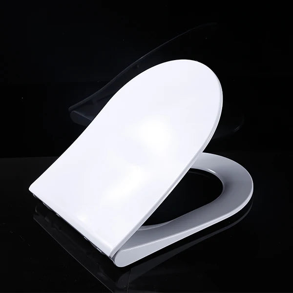 Soft Close Toilet Seat Cover D Shape Urea UF Material One Press Button Quick Release WC Lid Cover