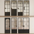 French Retro Vintage Style Interior Aluminum Alloy Glass Door Villa Apartment Hotel Bathroom Door Aluminum Bathroom Doors