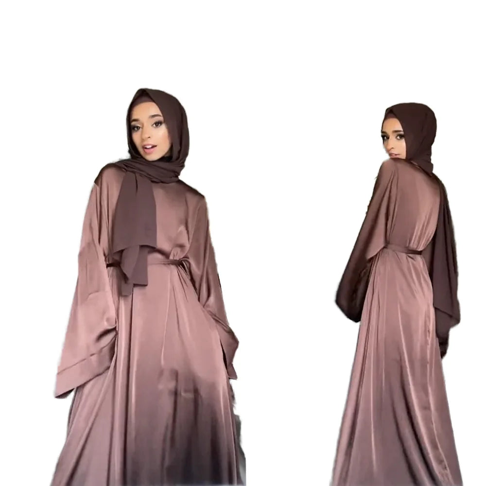 Dubai Turkey Ramadan Abaya for Women Casual Style Eid Mubarak Clothing Polyester Hijab Dress Plain Islam Style Kaftan
