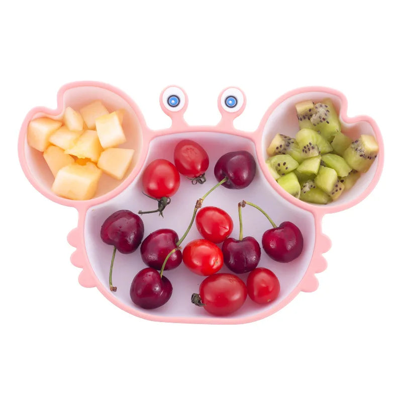 Eco-Friendly Food Grade Silicone Tray for Baby Children's Salad Fruit Tray Suction Cup Bottom for French Fries Dessert Tableware