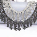4.8cm Round Drop Rhinestone Fringe White Crystal Tassel Chain Trimmings for Dress Shoes Bags Decoration Accessories
