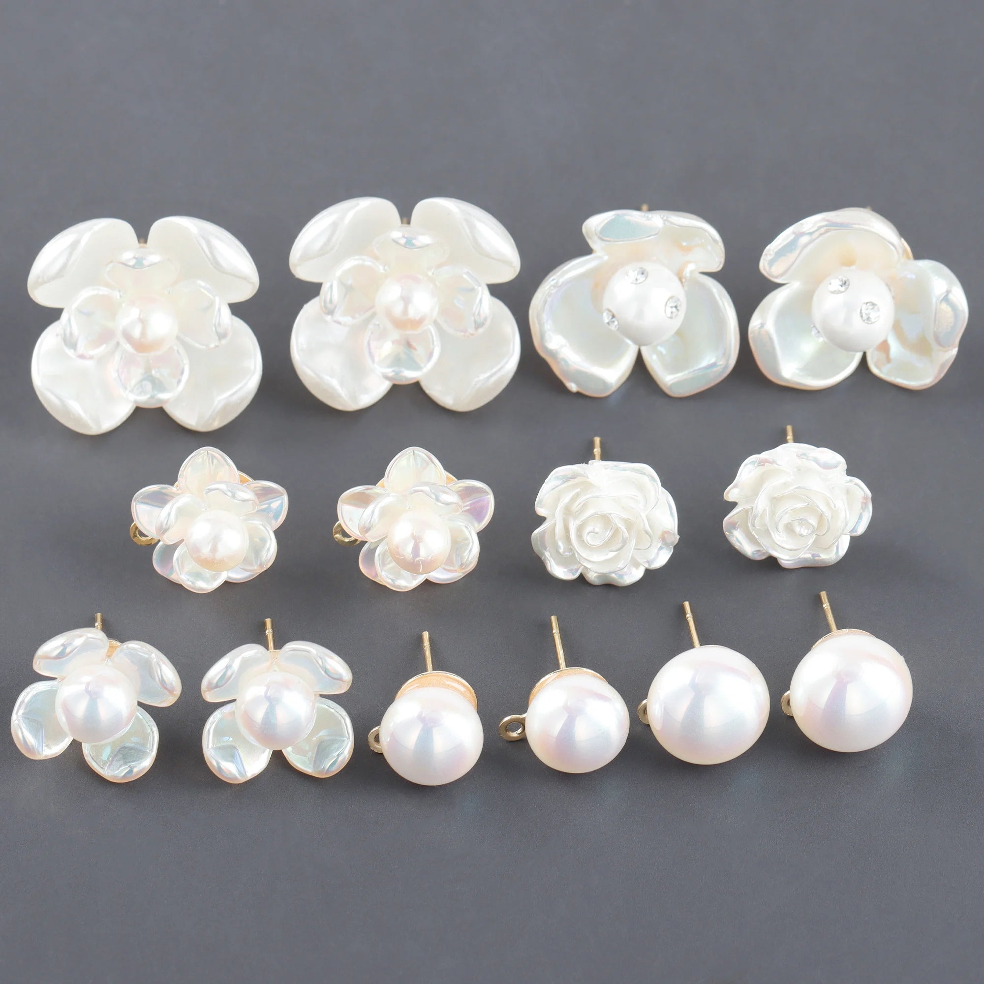MA07 10pcs/Lot 18K Gold Plated Copper Metal Plastic Pearlcharms DIY Earrings Jewelry Accessories  for DIY Jewelry Making