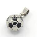 PandaHall 10 Pcs 304 Stainless Steel Black Soccer Ball Pendants Gold Plated for Children