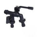 TMOK 1/2"*3/4"*3/4" Outdoor Garden Full Black Two Outlet Aluminum Handle Brass Faucet Valve for Washing Machine Use