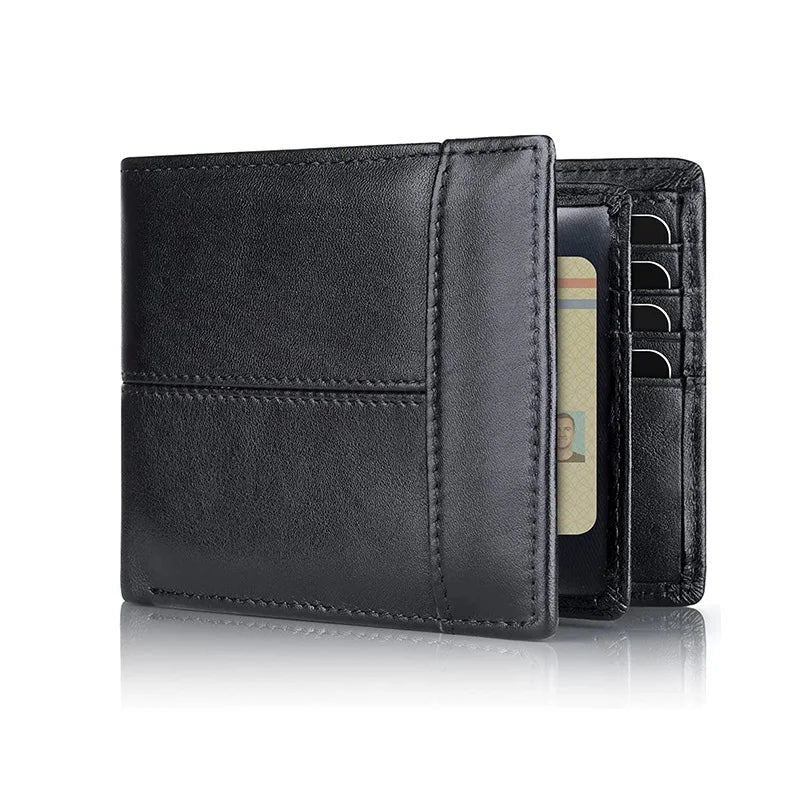 Wholesale Vintage RFID Blocking Bifold Card Holder Wallets Short Genuine Leather Men Wallet