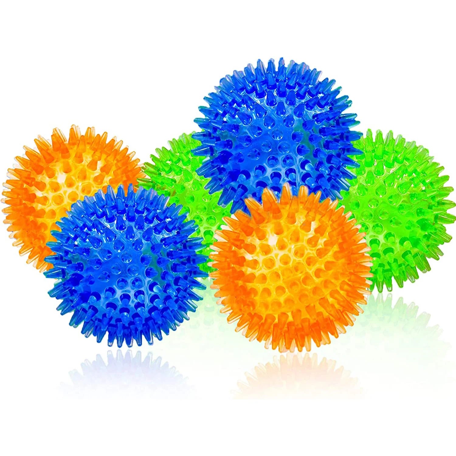Pet Squeaky Spike Ruber Ball Interactive Dog Ball Toy Durable TPR Dog Chew Toy for Dog Teething Cleaning