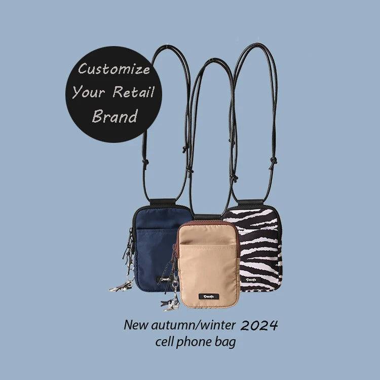 2024 Custom Small Messenger Bag Mobile Phone Shoulder Sling Bags for Women Crossbody Phone Bag