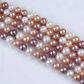 AA 9-11mm Mixed Color Round Edison Freshwater Pearls Strand for Making Bracelet