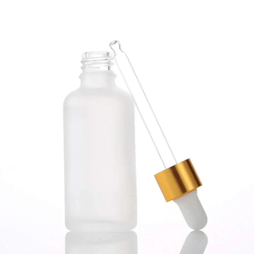 Hot Sale Clear Frosted Glass Dropper Bottle Gold Bamboo Rubber Tube 30ml 50ml 100ml Sizes for Toilet Paper Tampon Diapers Use