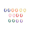 Fashion Statement Earring Jewelry S925 Sterling Silver Gold Plated Small Huggie Colorful Enamel Hoop Earrings