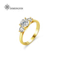 GRA 18K Gold Plated 925 Sterling Silver Classic Engagement Ring with 1.6 Carat D VVS Moissanite Round Brilliant Cut MegaBDM
